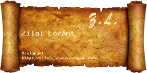 Zilai Lóránt névjegykártya